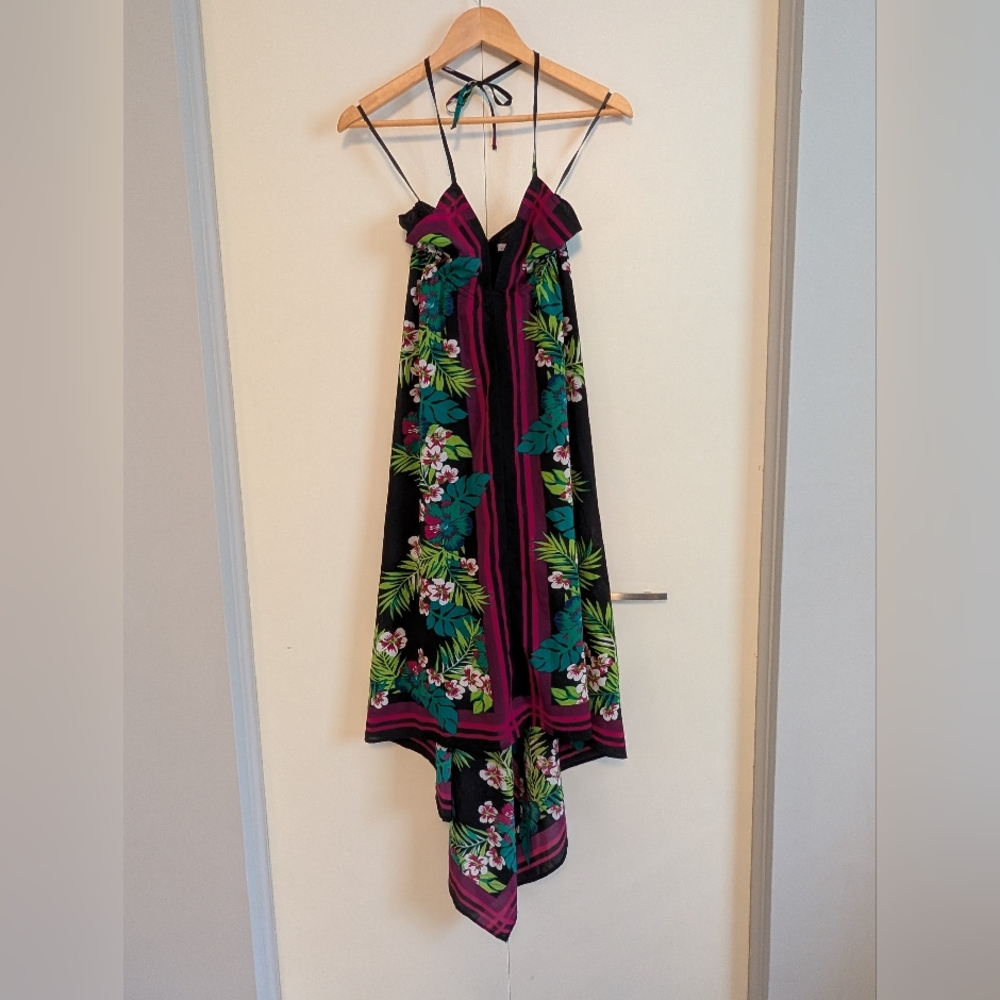 Floral Maxi Dress with Tropical Print
